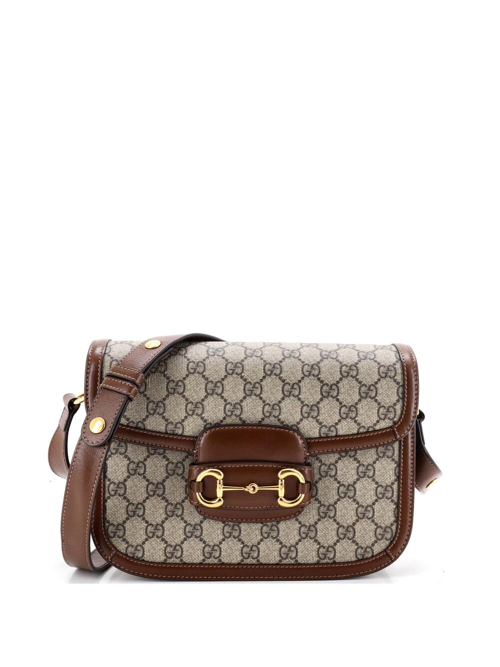 Gucci Horsebit Shoulder Bag Gg Coated #348353G21B